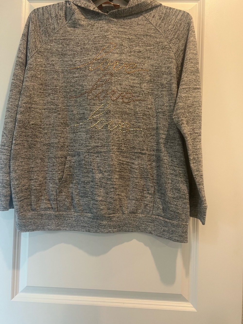 SJS Gray Crewneck Hoodie with Gold and Silver Script